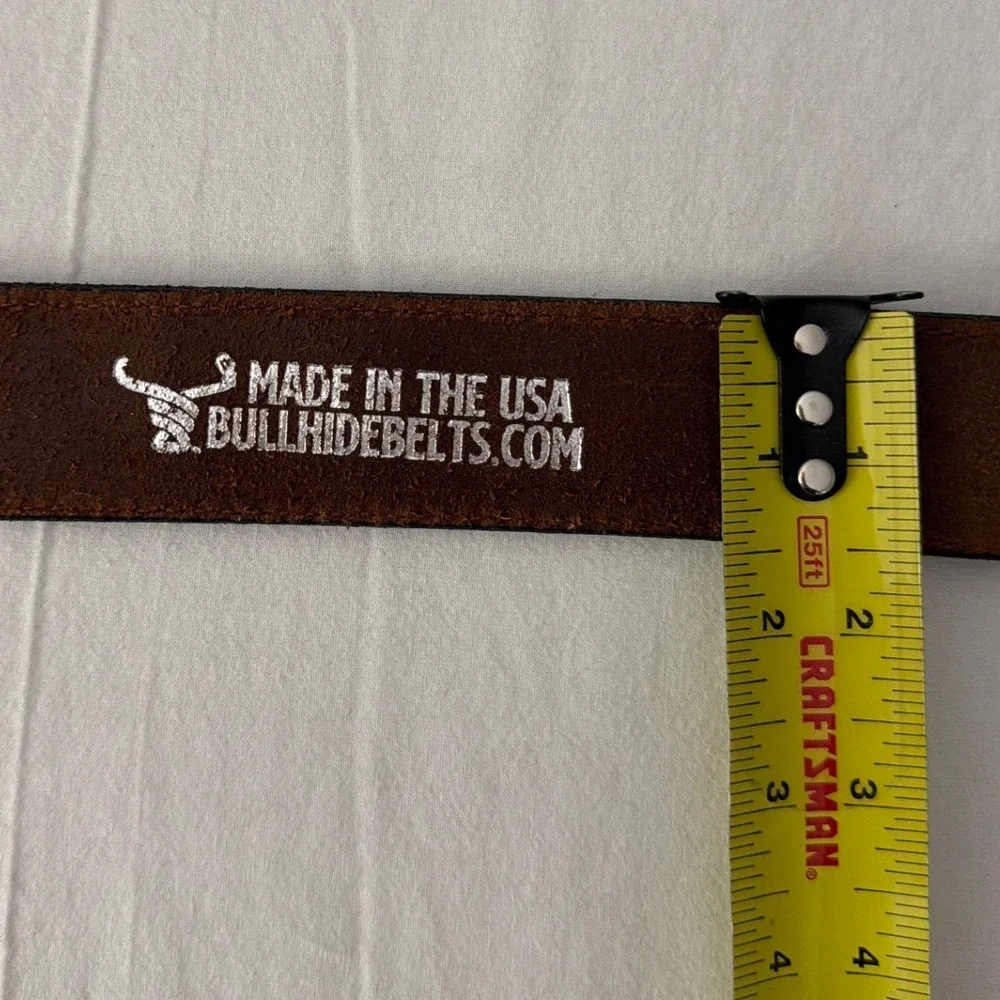 Bullhide Belts Mens Brown Leather Belt 100336 Made in USA Size 36